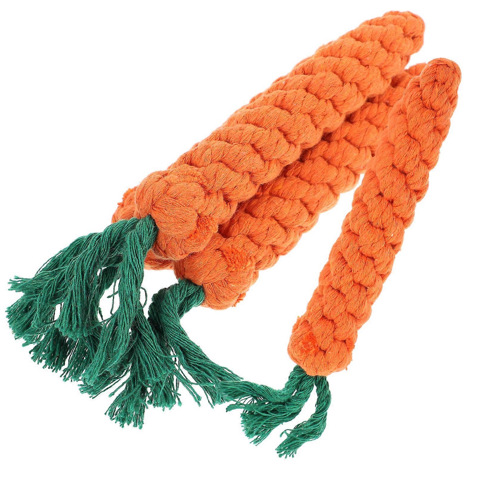 Cotton Chew Toy Cat Biting Toys Behavior Prevention 22x3cm Orange Cat Toys 4Set