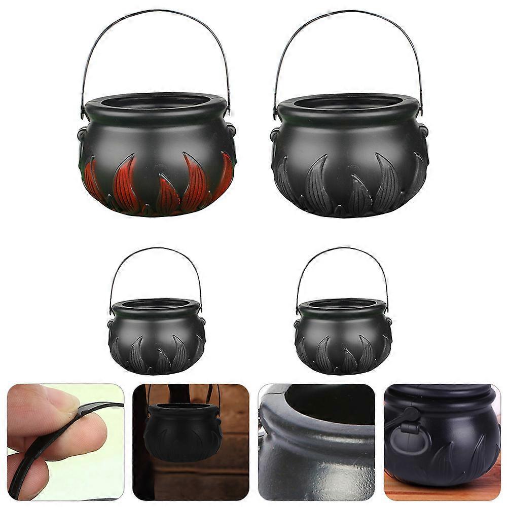 4pcs Halloween Witch Candy Jars Large & Small Handheld Storage Containers for Trick or Treat Party Decorations