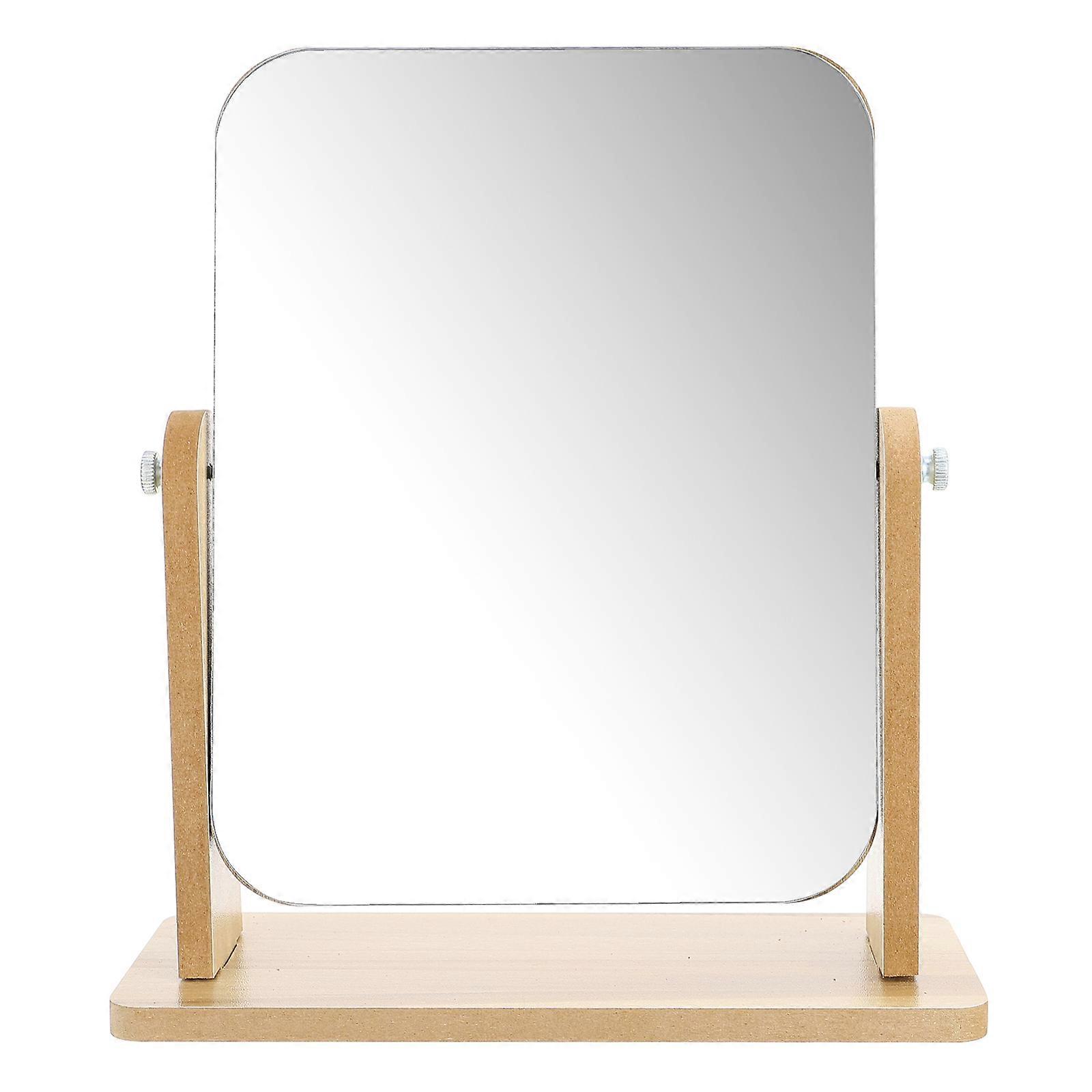 Khaki Swivel Makeup mirror with Stand for Bathroom Bedroom Glass Safe Durable 7.8 Inches