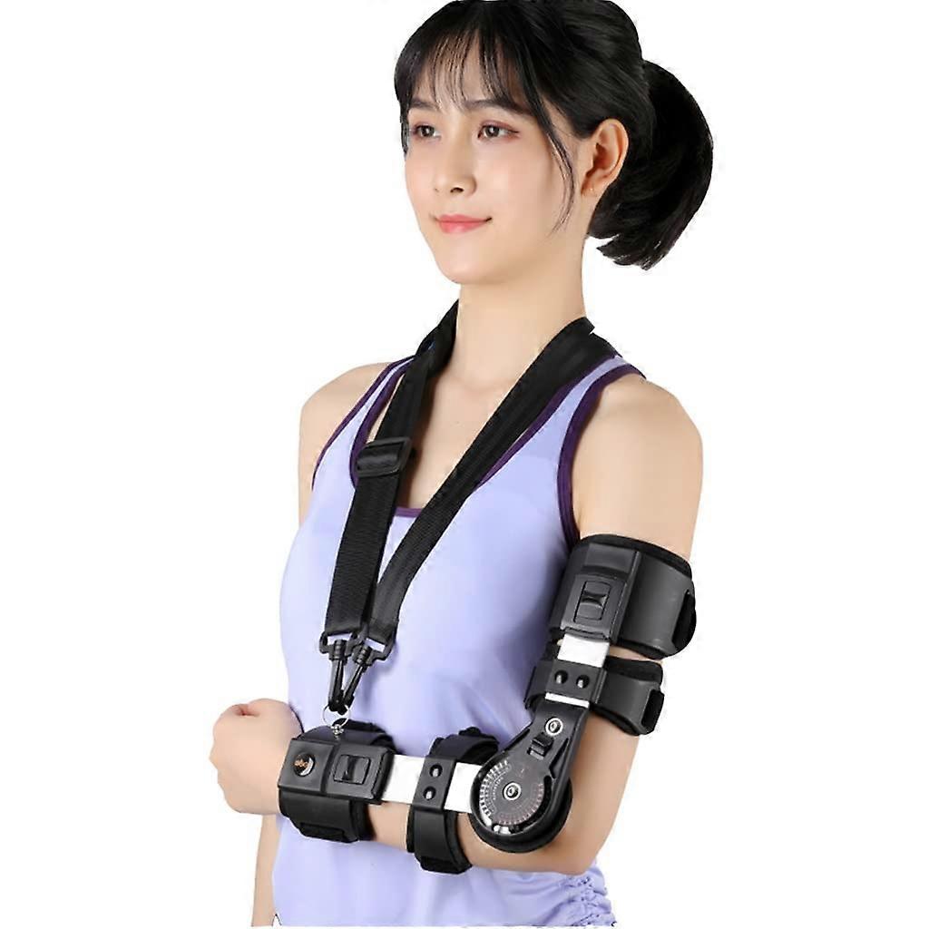 Elbow Immobilizer Elbow Support Stabilizer Open Design Hinged Elbow Support with Length Adjustment Lock for Dislocated Arm (Color : Right) (Right)