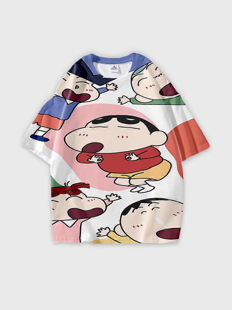 T-shirt round neck Cartoon Pattern loose short sleeve B1925