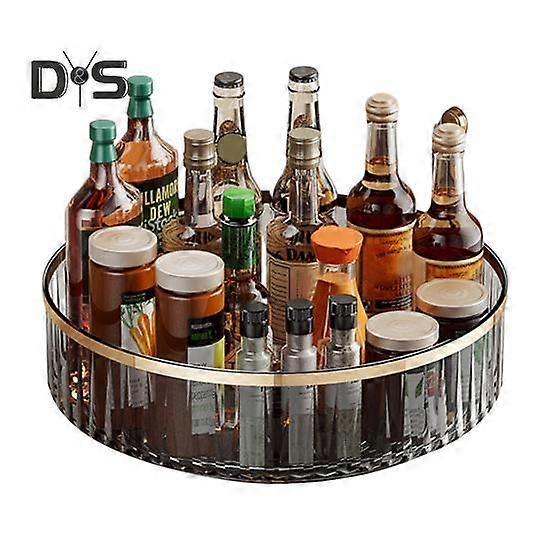 360-Degree Rotating Spice Rack Storage Tray Large Capacity Strong Load-bearing Seasoning Cosmetic Storage Bin Kitchen Organizer