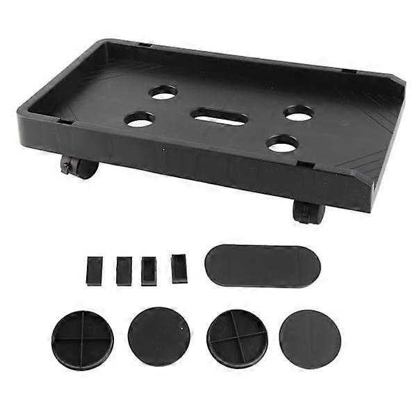 PC tower stand, humanized design, high load capacity, stable, safe edge, heat dissipation holes, omni-directional wheels.