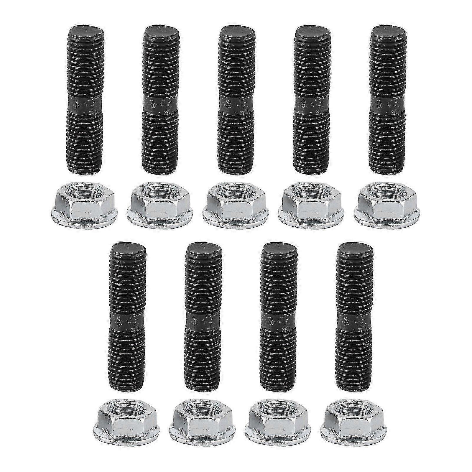 2025 Latest Model 9pcs M10x1.25 Turbo Studs Lock Nuts Kit Car Vehicle Accessory