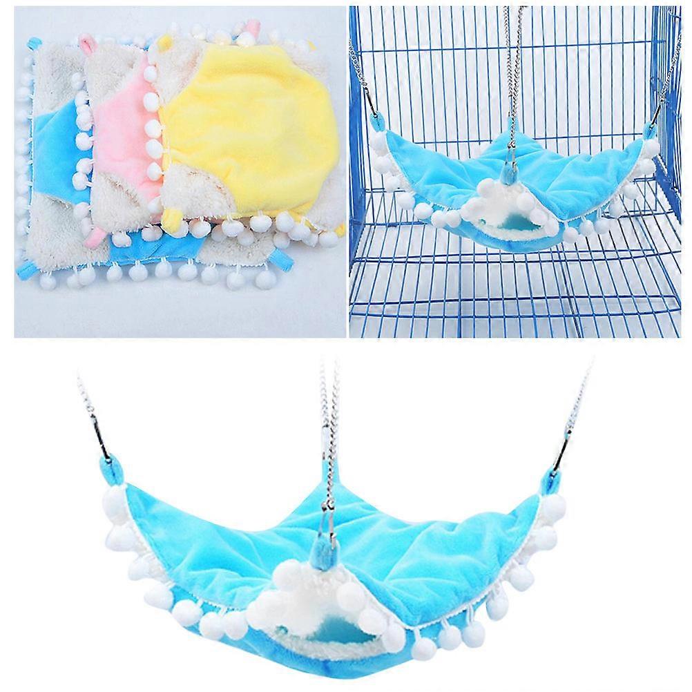 Hanging Bed For Hamster Double Layer Pet Bed Sleeping Comfort Indoor Use Blue 1Pcs
