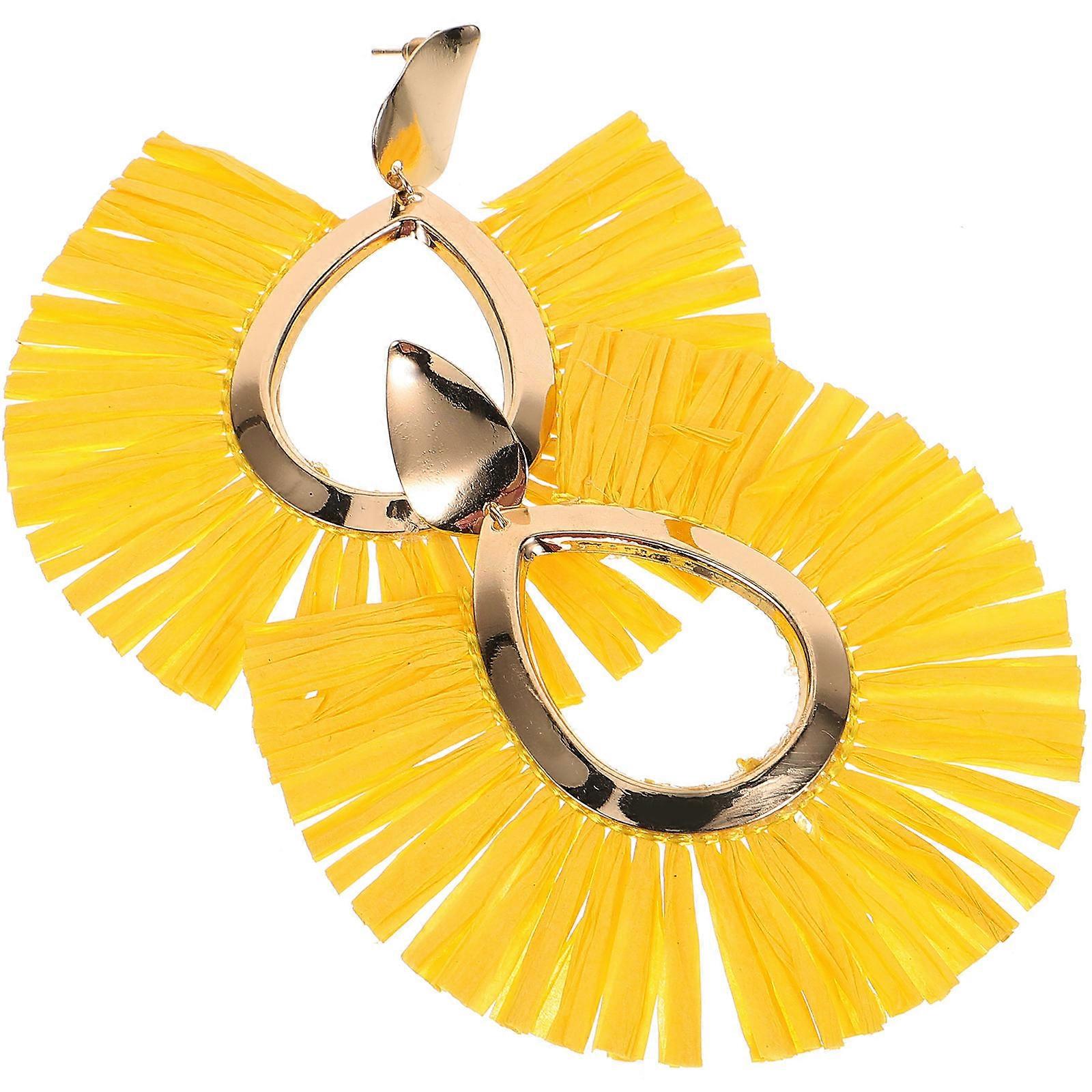 Holiday Earrings For Women Tassel Earrings Casual Outings Decorative Alloy Material 9x8.5cm 1 Pair