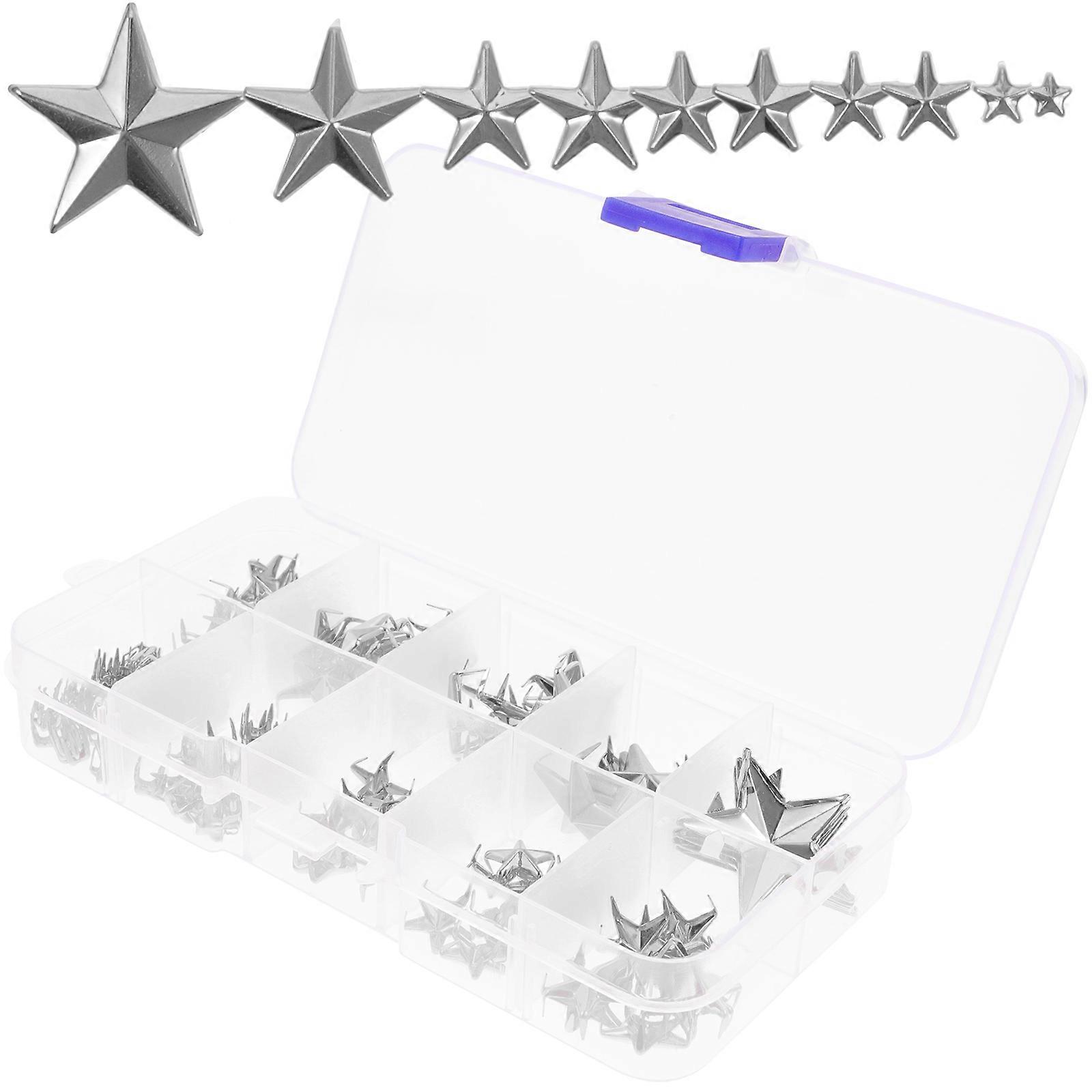Silver Star Shape Mini Claw Studs Rivets for Leathercraft DIY Decoration Vintage Punk Style Accessories for Shoes, Bags, Jackets, and Clothing