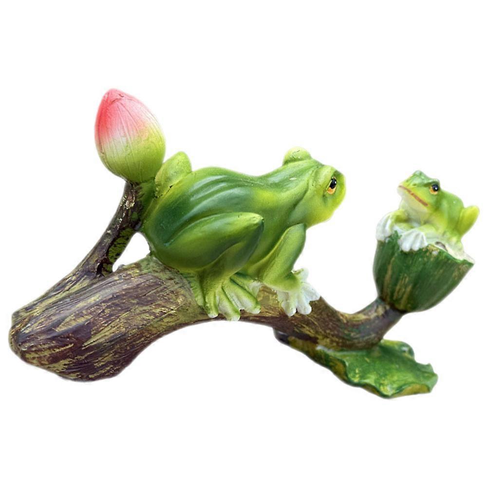 Tabletop Frog Statue Resin Crafts for Office Desk Multi Color 14.50X7.00X5.30CM Decoration 1Pack