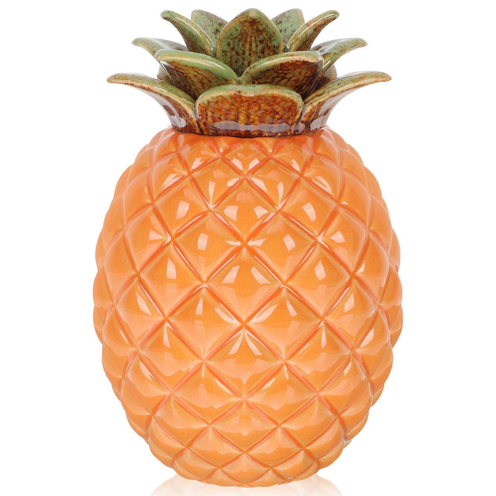 Ceramic Pineapple Shape Tea Storage Jar Tea Canister Ceramic Storage Jar Home Decor