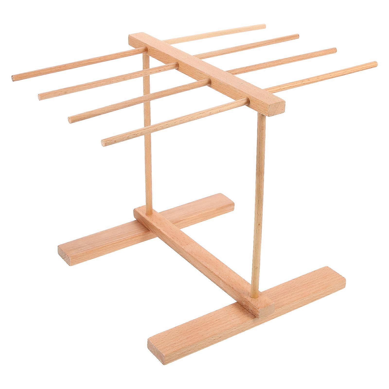 Wooden Pasta Drying Rack for Homemade Noodles Khaki Color Sturdy and 14.5 Inches