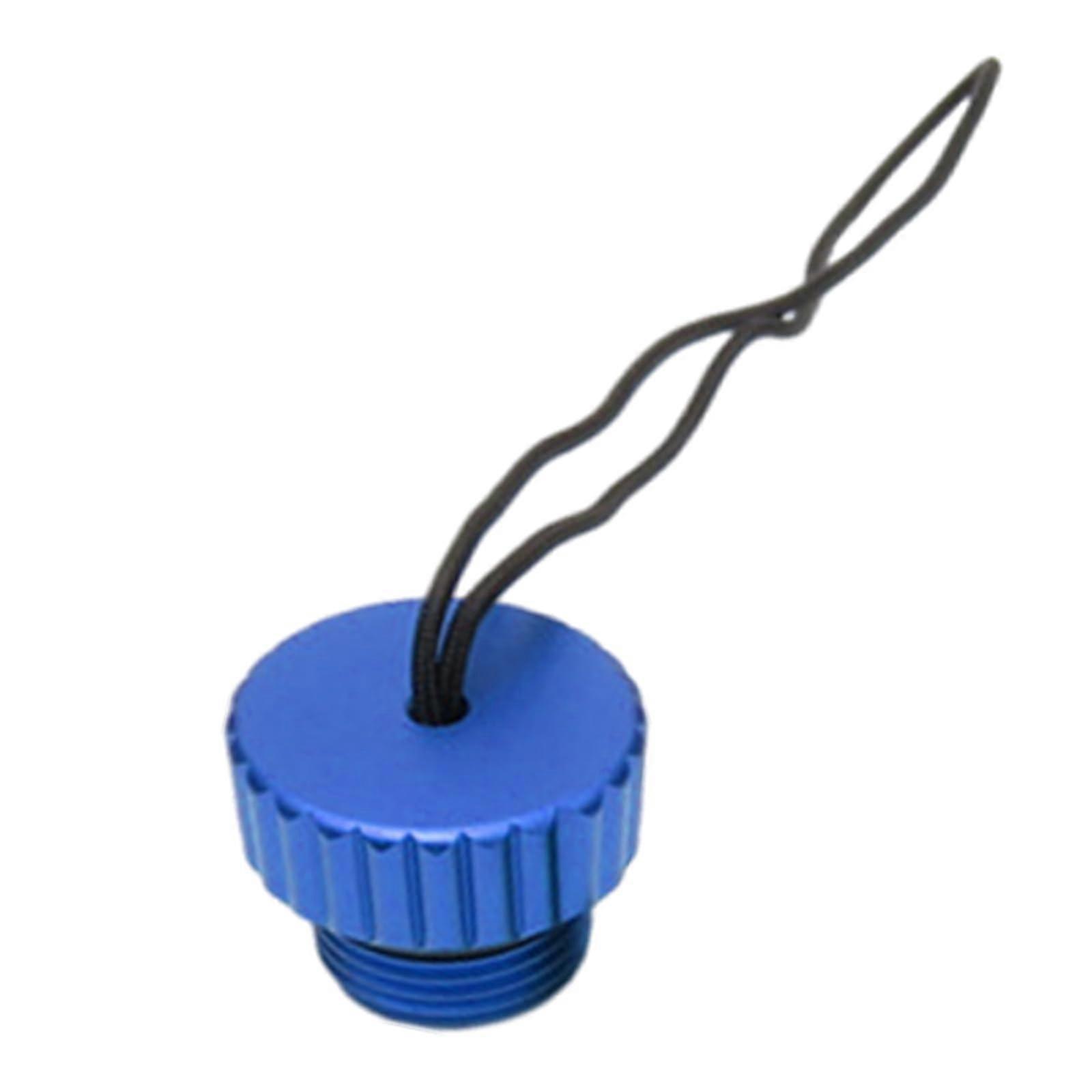 Dive cover with cord, dive valves, thread cover, aluminum dust cap, easy to use, blue
