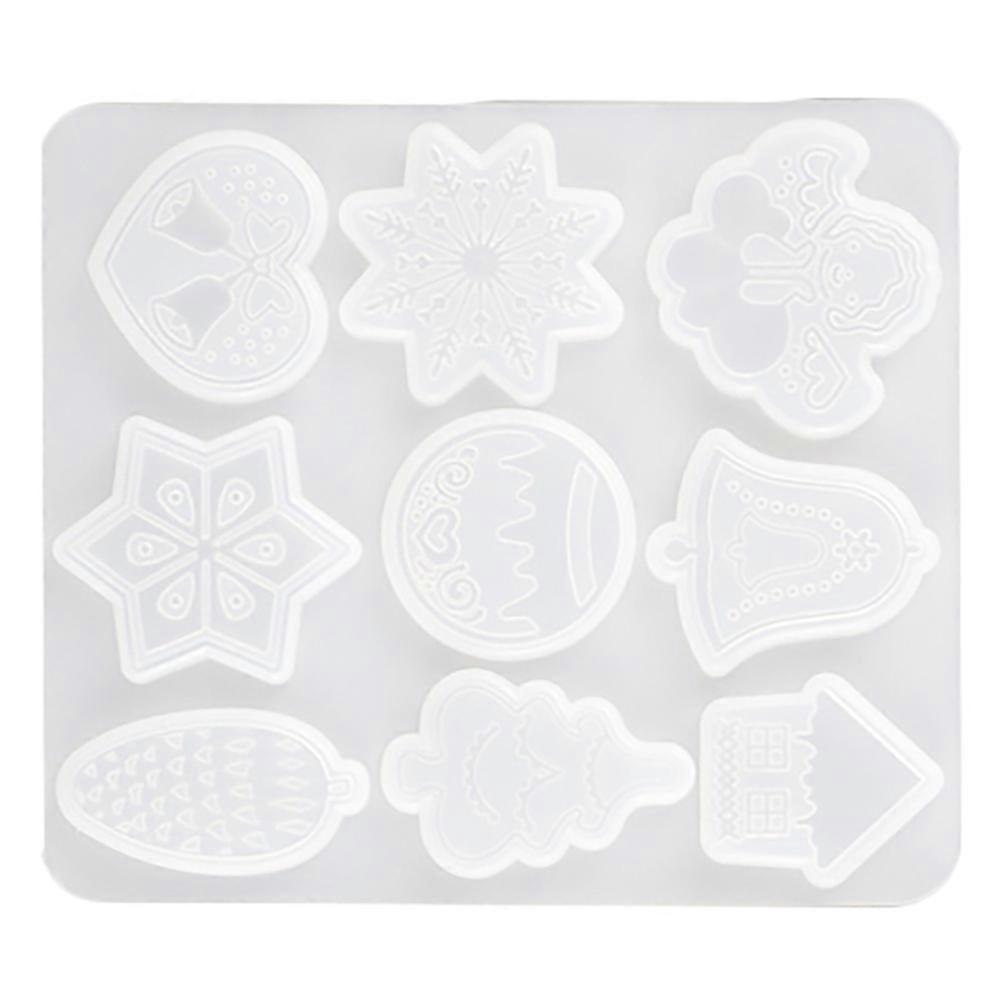 DIY Casting Mold Silicone Epoxy Resin Ornament Christmas Projects Tree Snowflake Elk Pendant Making 1Set