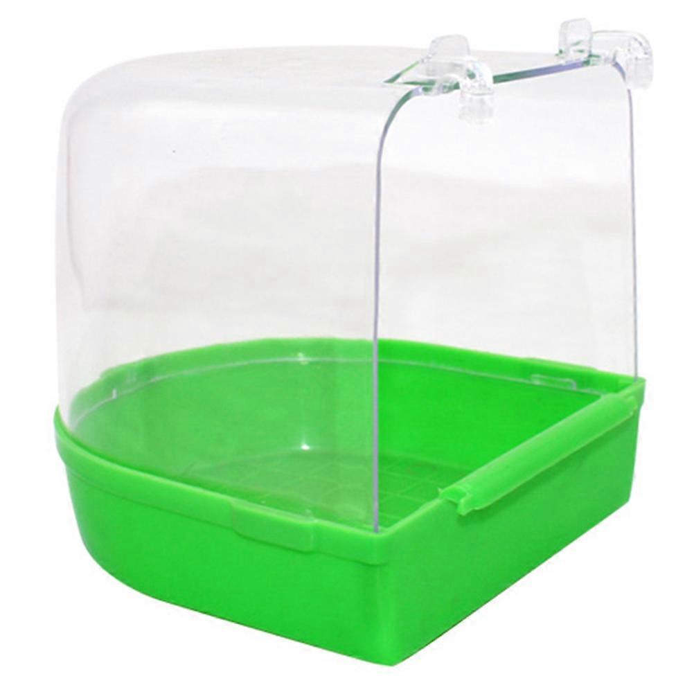 Caged Bath Tub for Small Birds Covered Parrot Cage for Budgies and Canaries Random Color Design