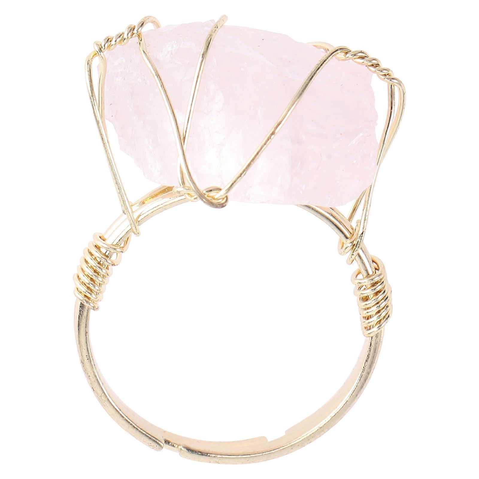 Here's a refined and professional product description based on your input:

 

**Natural Crystal Adjustable Finger Ring – Unique Handmade Jewelry for