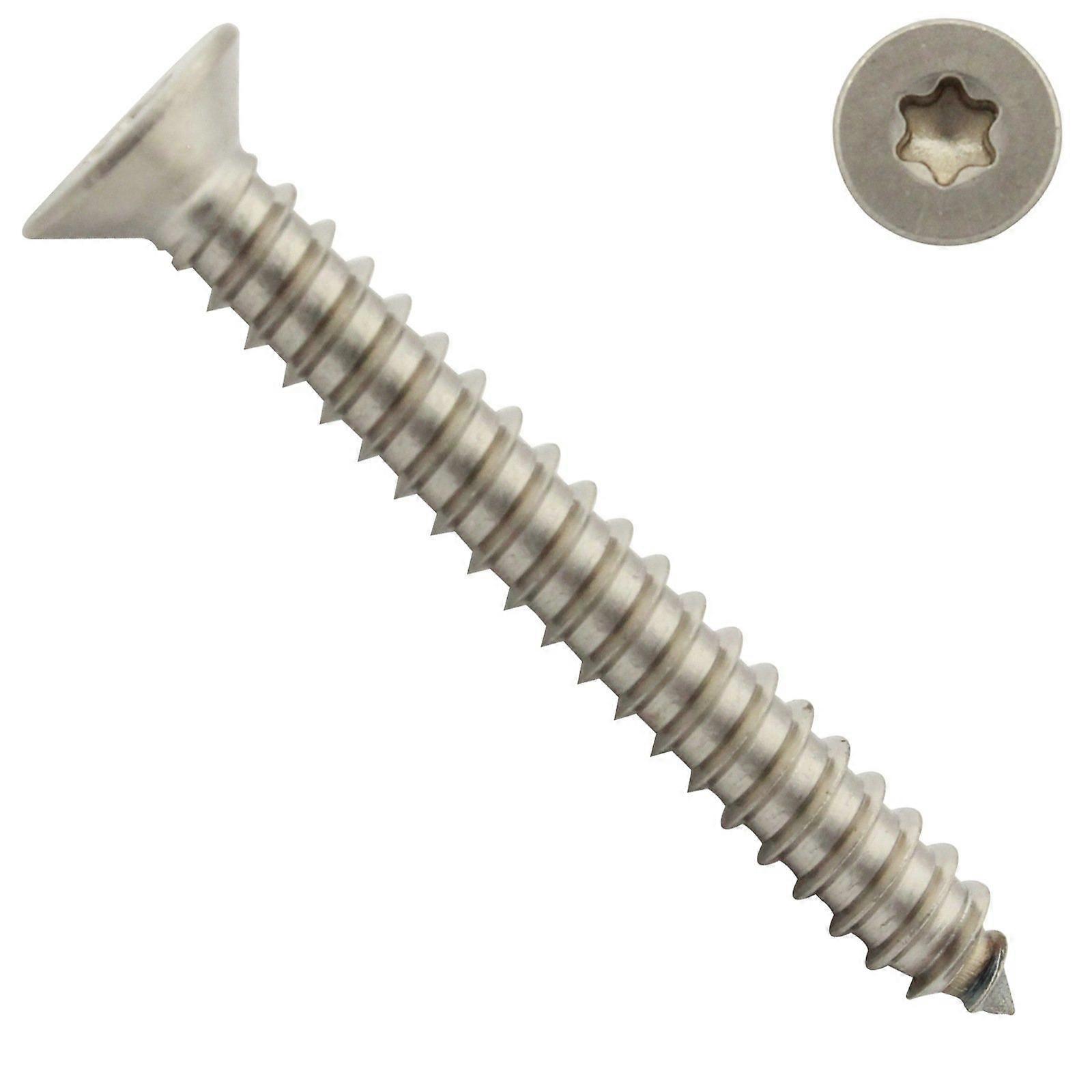 Self Tapping Screws Countersunk Head 3.9x22mm Stainless Steel A2 V2A Hex Drive TX DIN 7982 ISO 14586 (20 Pack)