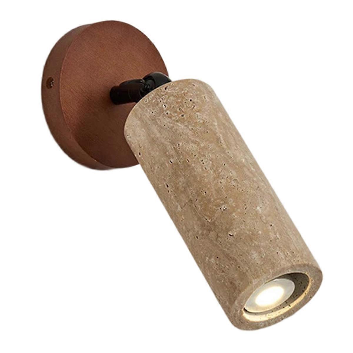 Yellow Travertine Walnut Color Rotatable Wall Lamp Modern and Simple Living Room Corridor Entrance