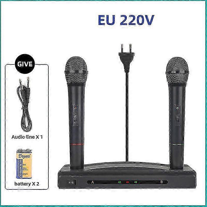 2x Home Wireless Microphone,Pro Wireless Microphone Fm Microphone For Singing Dj Karaoke Show Party Studio  April 4.29
