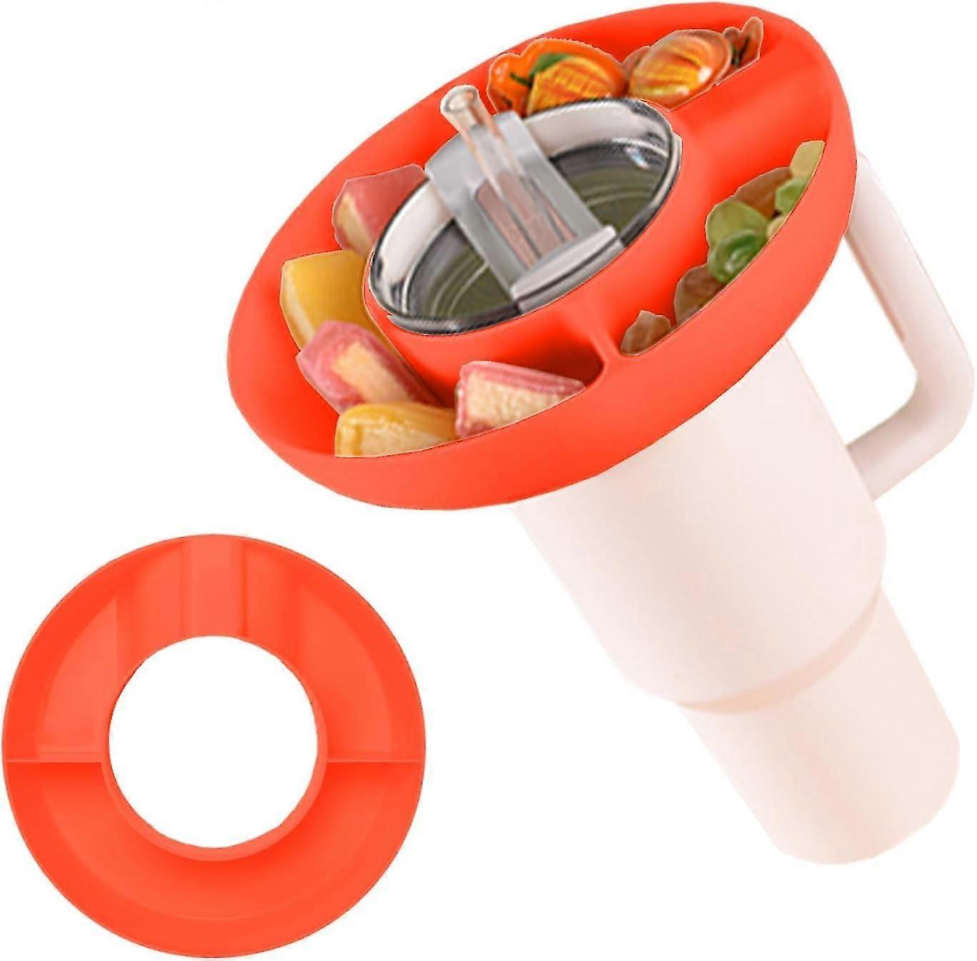 Snack Bowl para Stanley 40 oz Tumbler com Handle, Tumbler Snack Tray compatível com Stanley Cup 40 oz com alça Reutilizável Snack Ring para Stanley Cup
