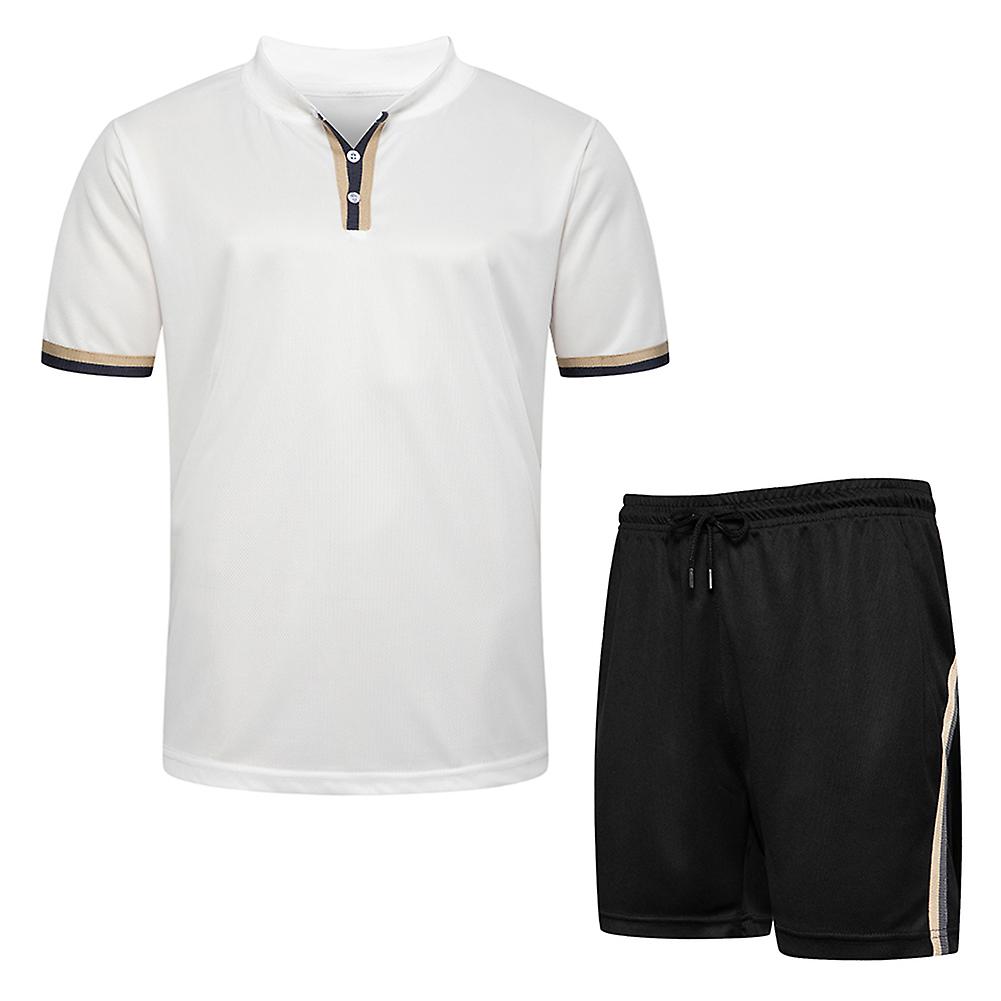 Cloudstyle Men's 2 Piece Colorblock V-neck Sports Suit Set
