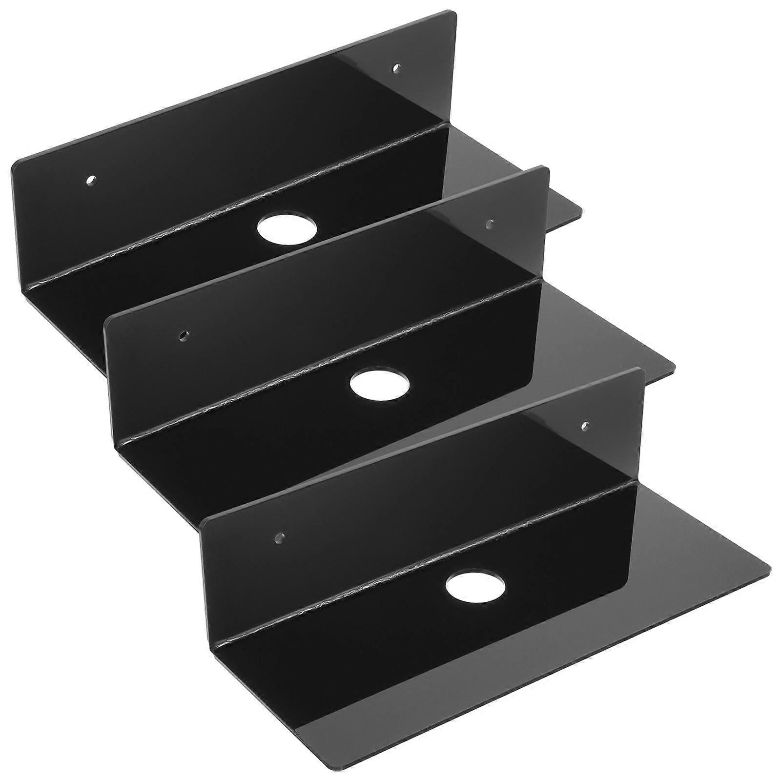3pcs Acrylic Wall Mounted Ledge Shelf Floating Bookshelf Bathroom Storage Shelves