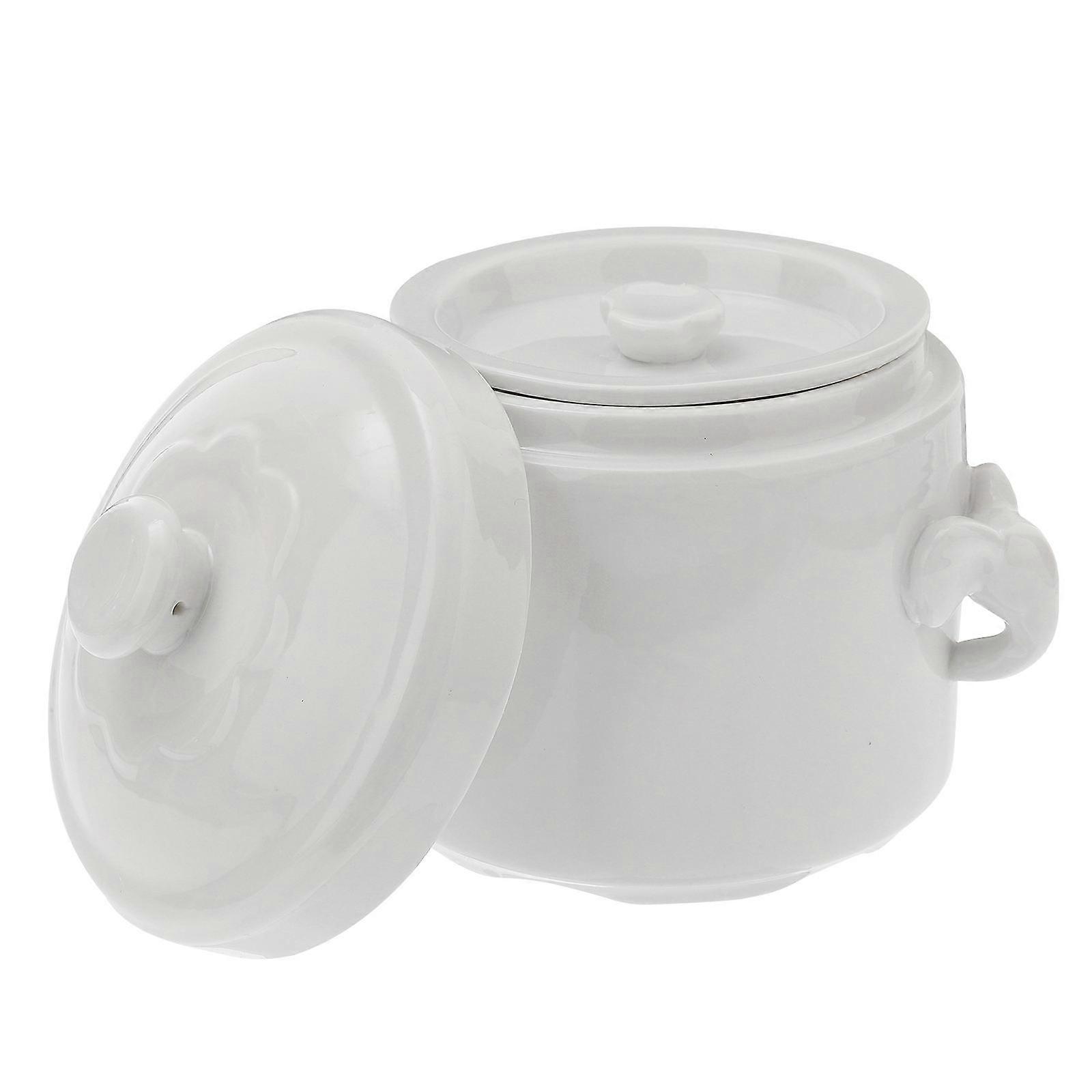 Ceramic Stew Cup with Lid for Kitchen Soup Bowl Keeps Hot 1pc