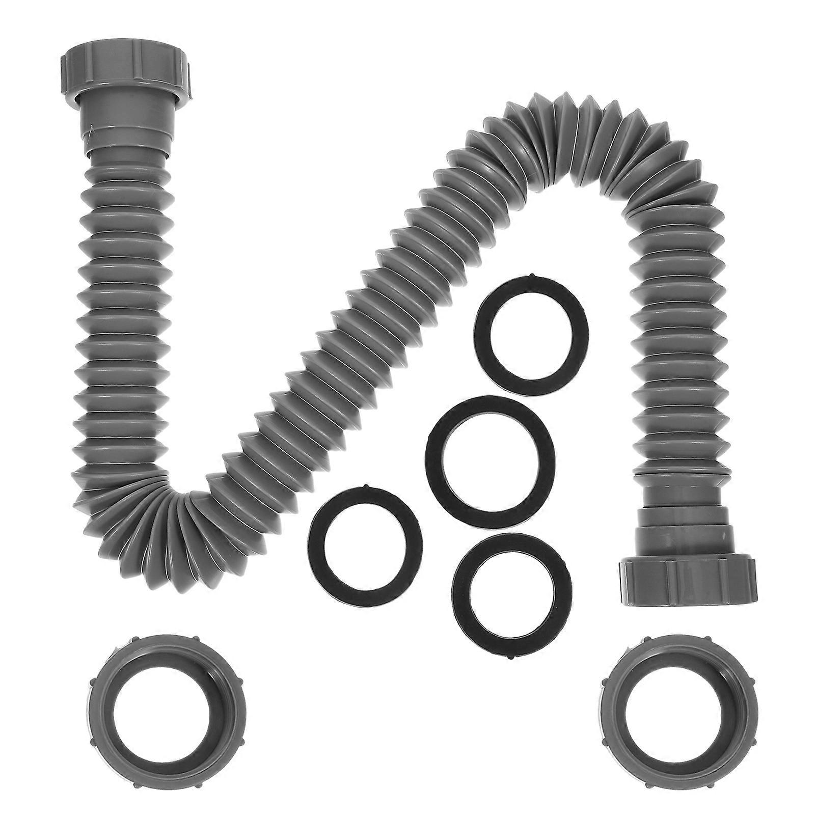 Expandable Sink Drain Pipe Kit With Adapter Seal Ring For Kitchen And Bathroom 1 Set Crafted From Durable Plastic Material