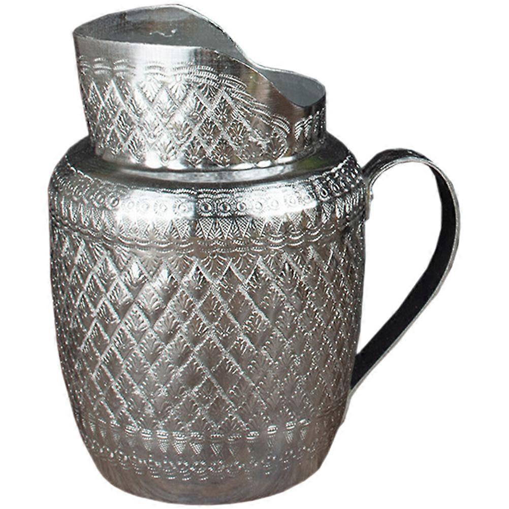 Vintage Metal Water Pitcher with Handle for Wine, Milk – Perfect for Home, Restaurant, Weddings – Comfortable Grip, Craftsmanship Design