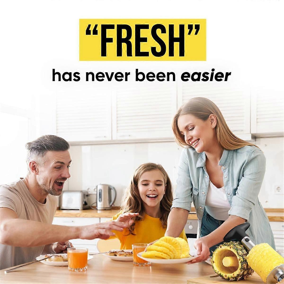 Pineapple Cutter and Corer with Triple Reinforced Stainless Steel - Easy-To-Use Pineapple Corer with Thicker Blade
