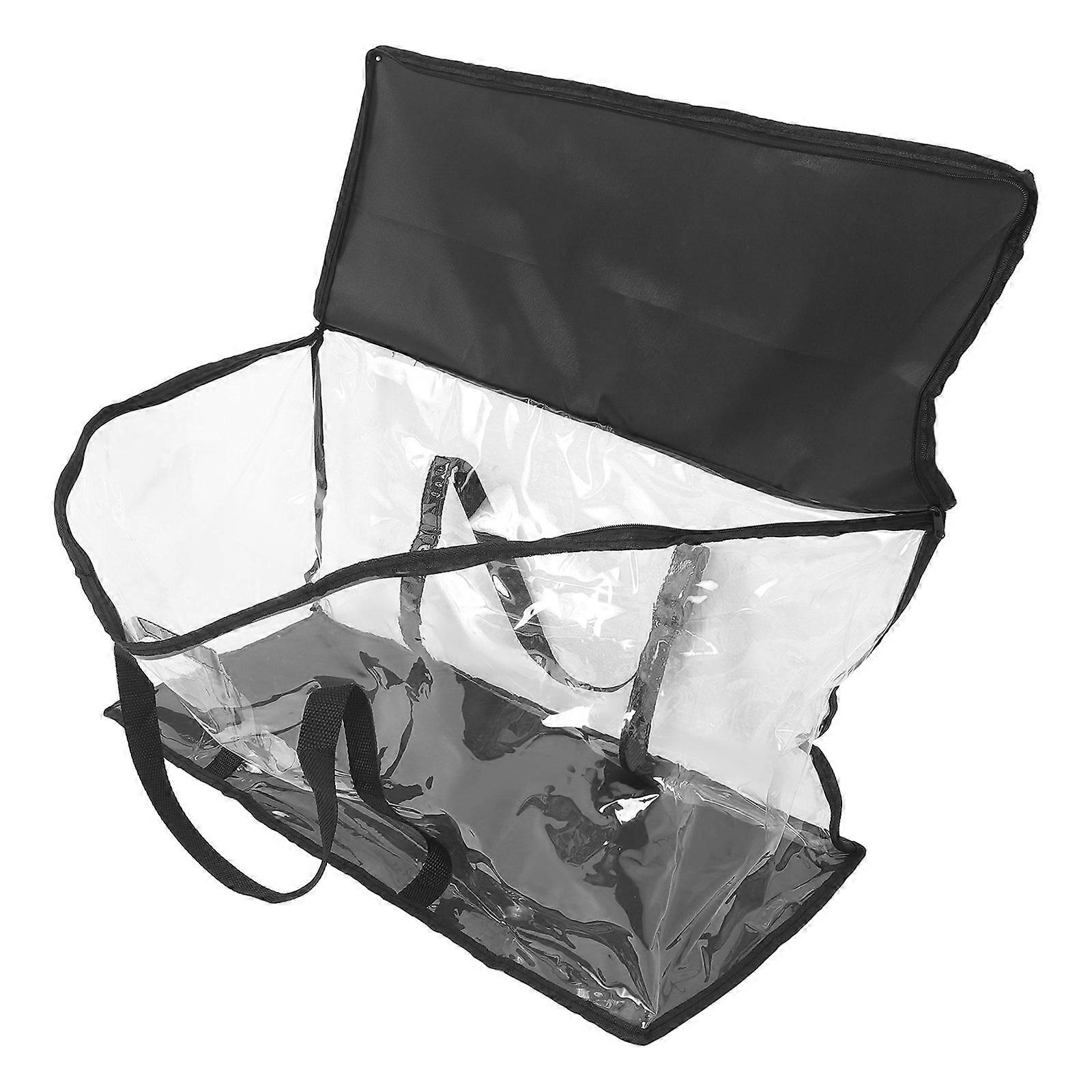 Transparent Large Capacity Book Storage Bag Handheld Organizer for Travel School Office Easy Visibility Clear Design Portability