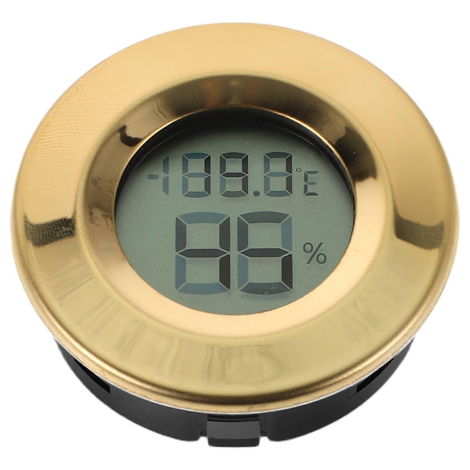 Golden Digital Hygrometer for Reptile Terrarium with Stable Temperature and Humidity