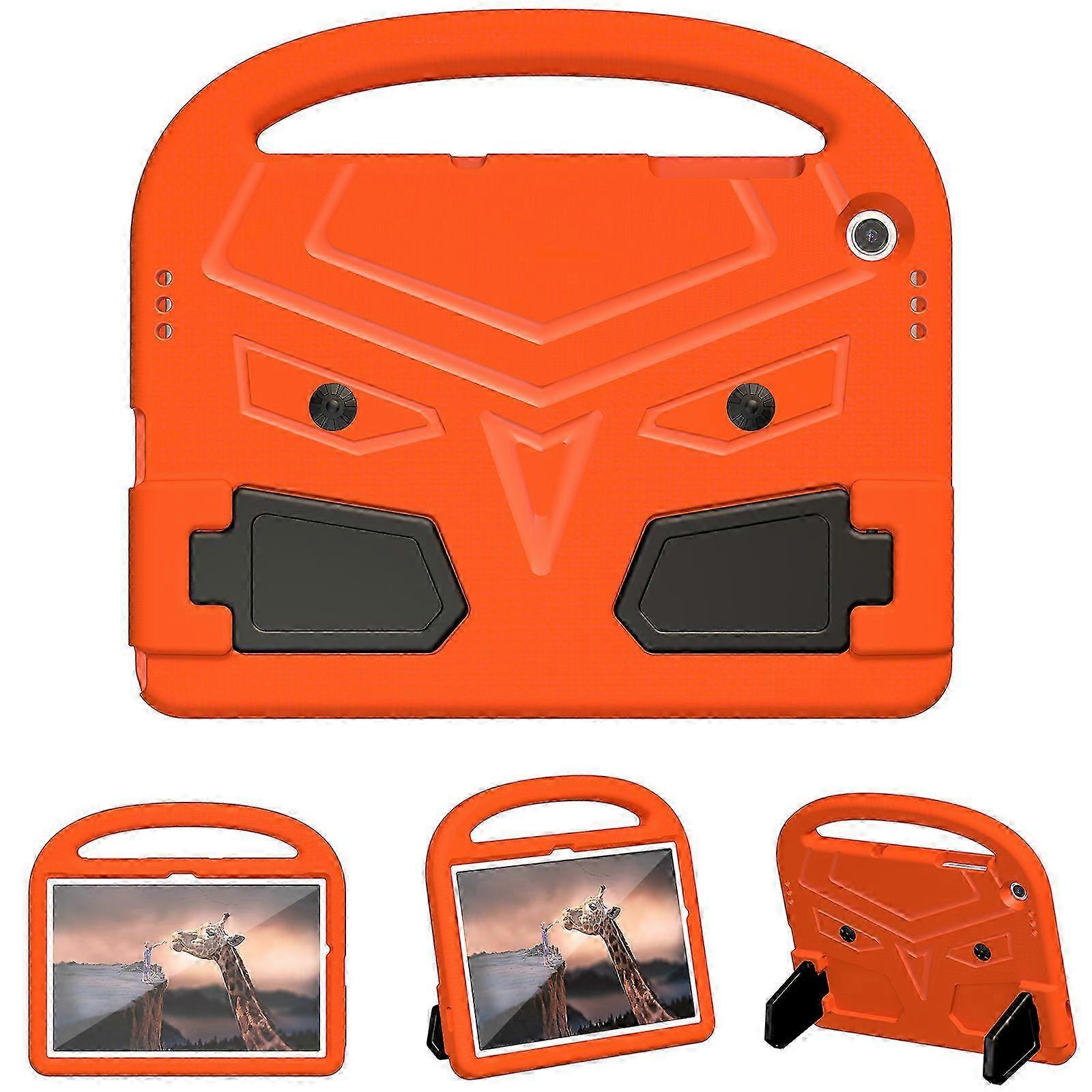 Capa de EVA laranja com alça de mão e suporte para tablets de 10,4 polegadas