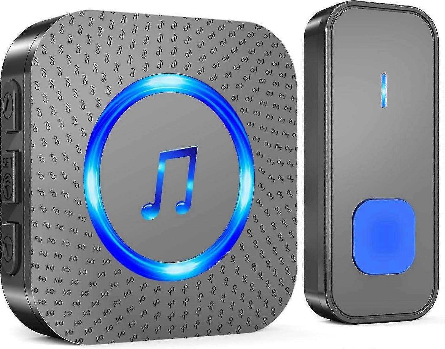 Wireless Doorbell, 300M Long Range Waterproof Doorbell Electronic Chime, Chime Kit with Plug-in Receivers for
