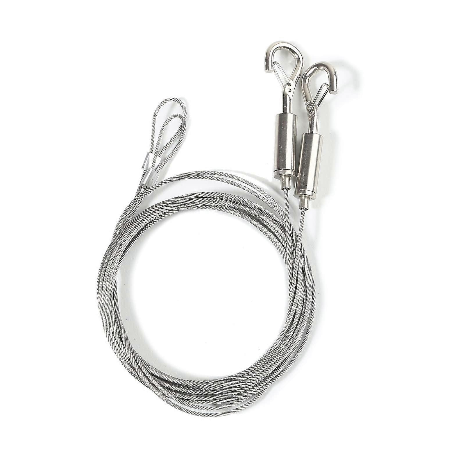 2 x Stainless Steel Wire Rope Automatic Wire Rope Clamp with Locking Hook Hanging Washer Panel Light Imaging Equipment Ref: 6994