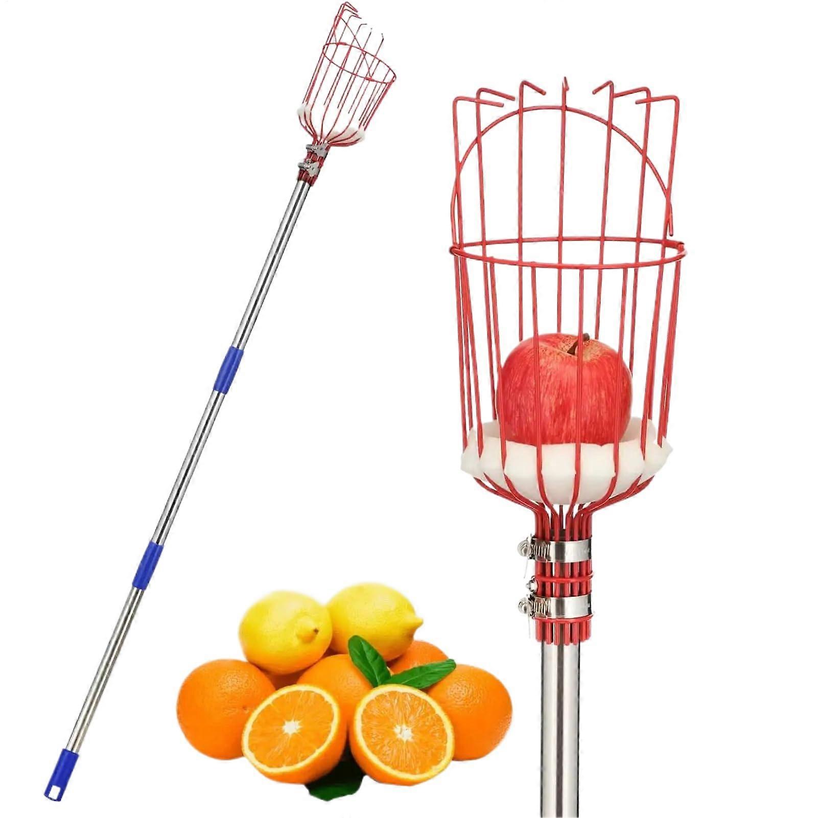 Fruit Picker Pole with Basket Telescoping, 13 Ft with Retractable Handle and Basket
