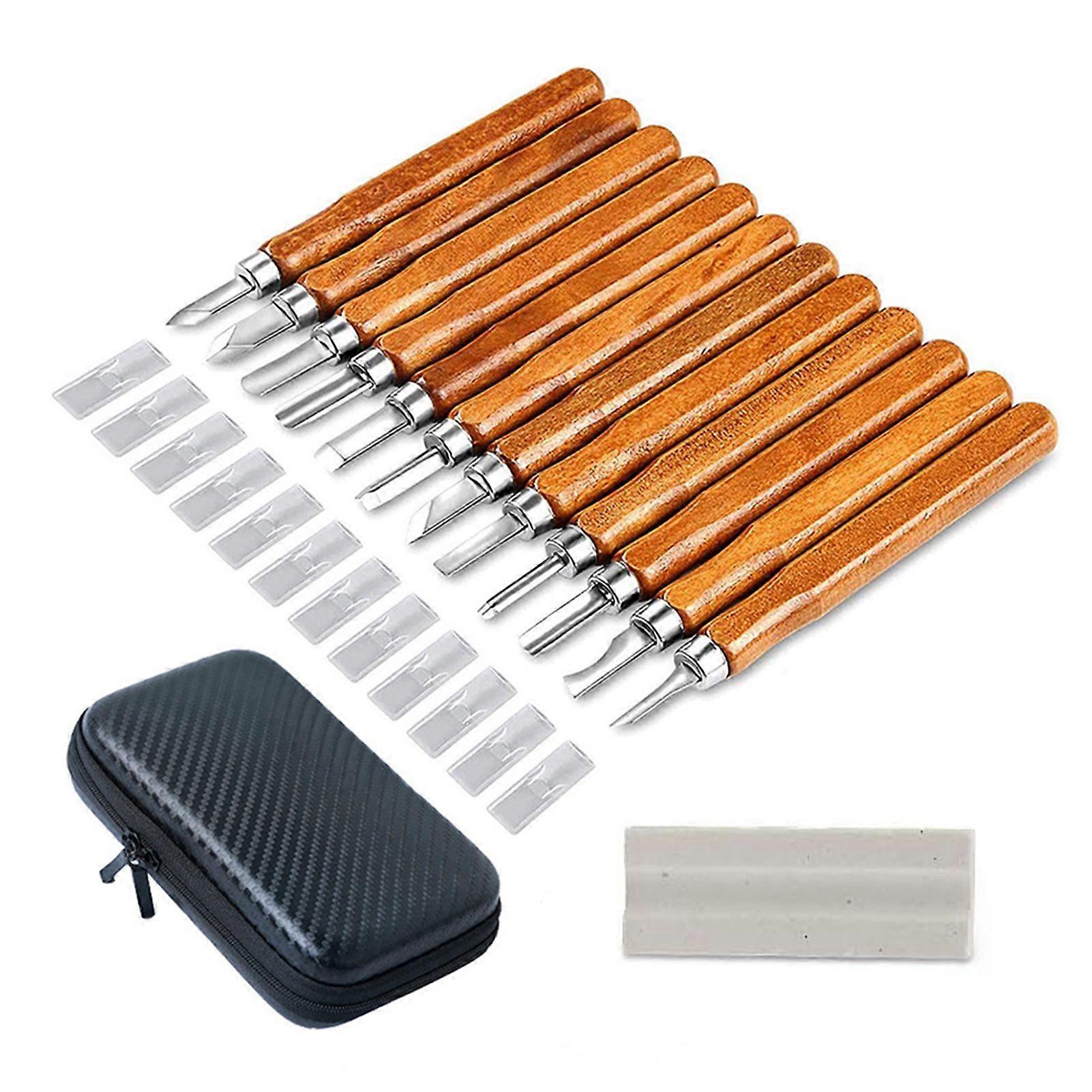 Wood Carving Tools Set for Beginners Professional Chisel Knives Kit for DIY Craft Projects and Artistic Woodworking