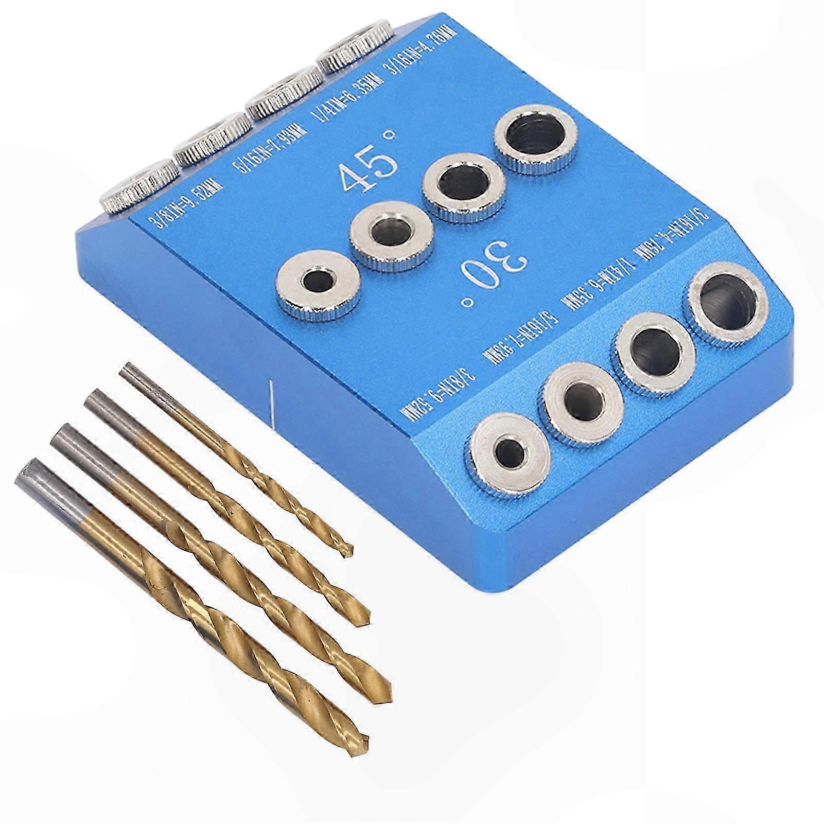 Adjustable Angle Drill Guide Jig for Woodworking 30 45 90 Degree Precision Tool