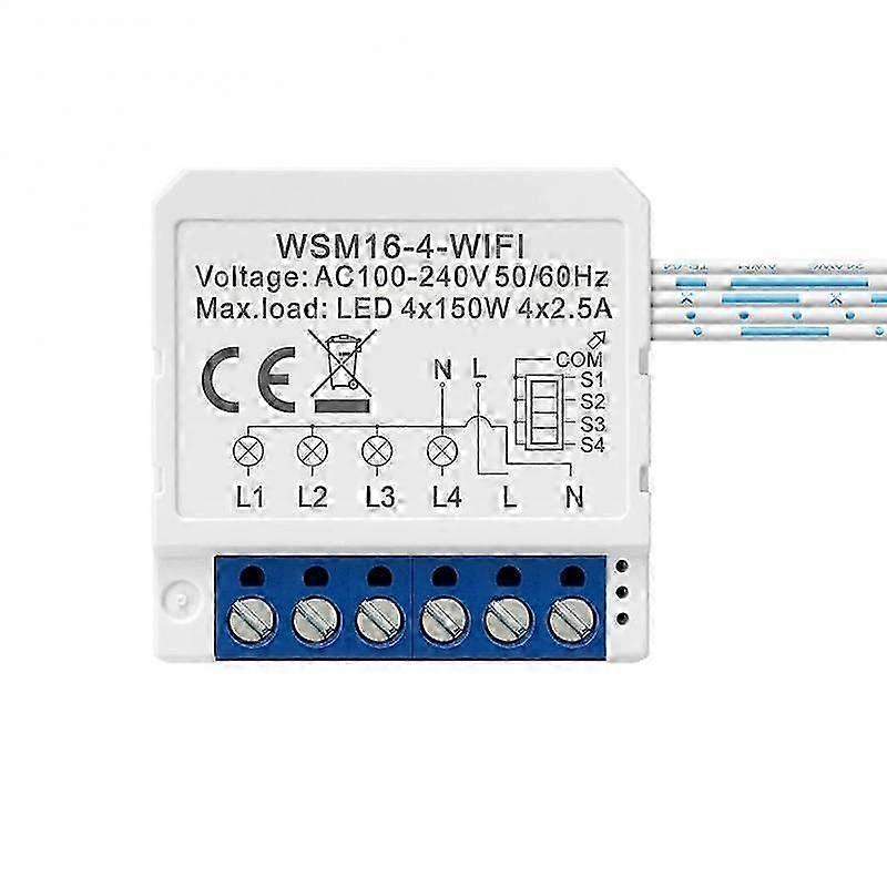 Tuya Smart WiFi Switch 1/2/3/4 Gang 2-Wege-Steuerschalter Mini Smart Circuit