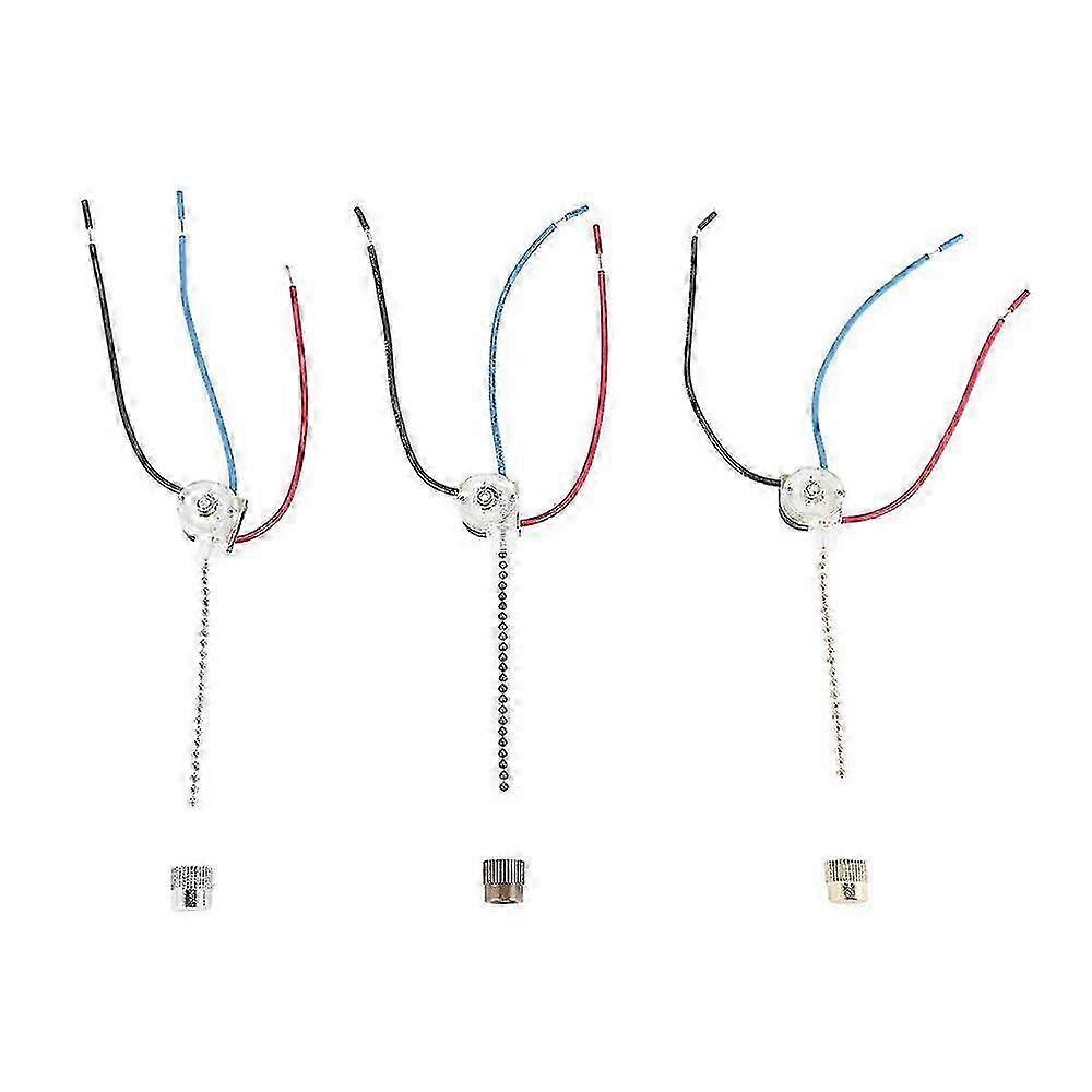 3Pack Ceiling Fan Light Switch ZE-110 Fan Switch 3 Way Speed Fan Switch Ceiling Pull Chain Switch R JP