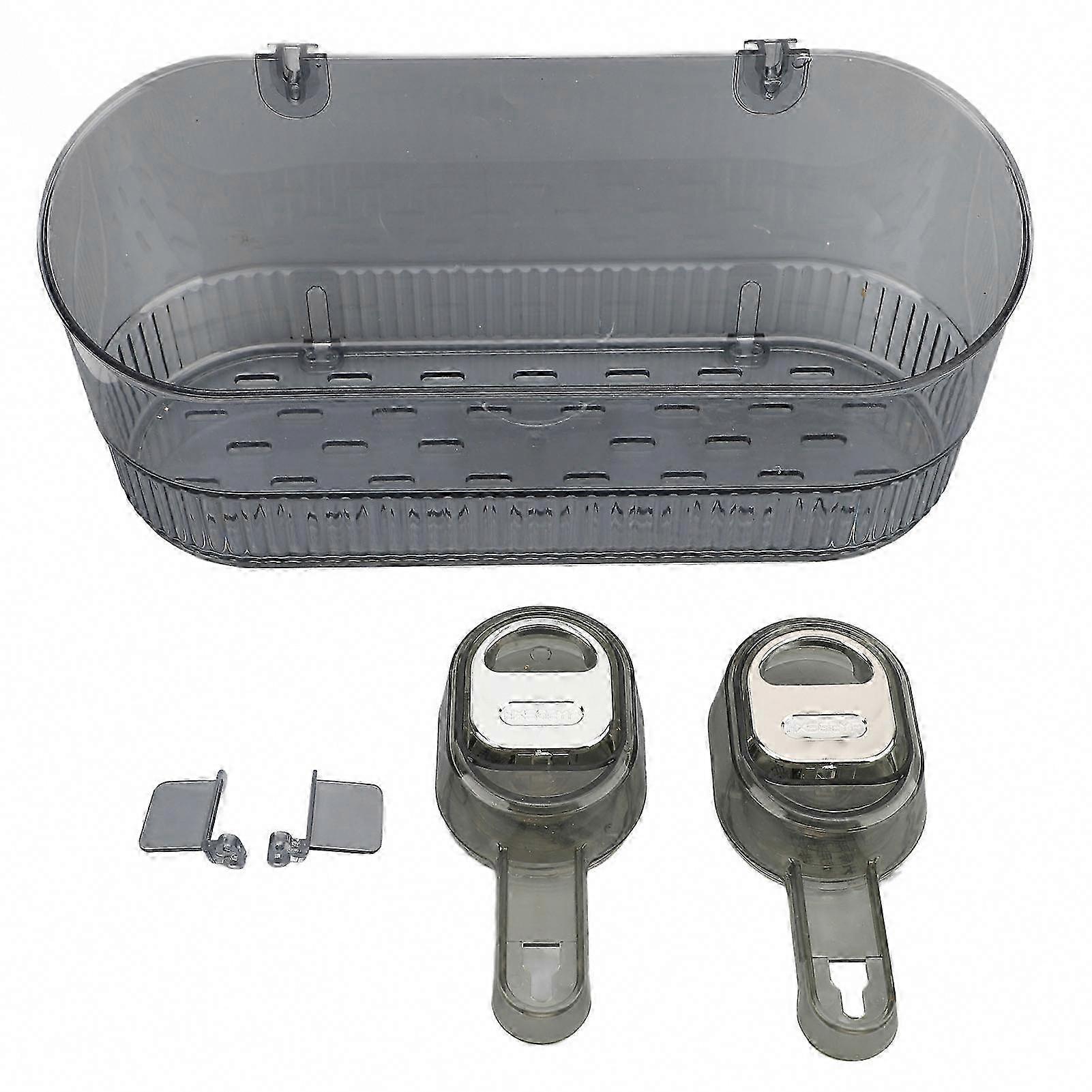 Multifunctional Transparent Plastic Shower Caddy with Suction Cups for Bathroom Storage - Waterproof & Efficient Drainage