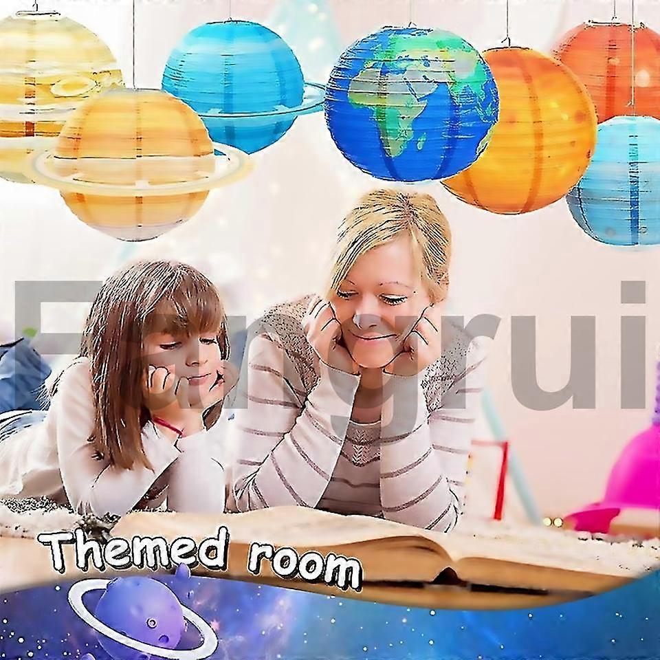 For 8pcs space paper lanterns multicolor solar system planets lanterns