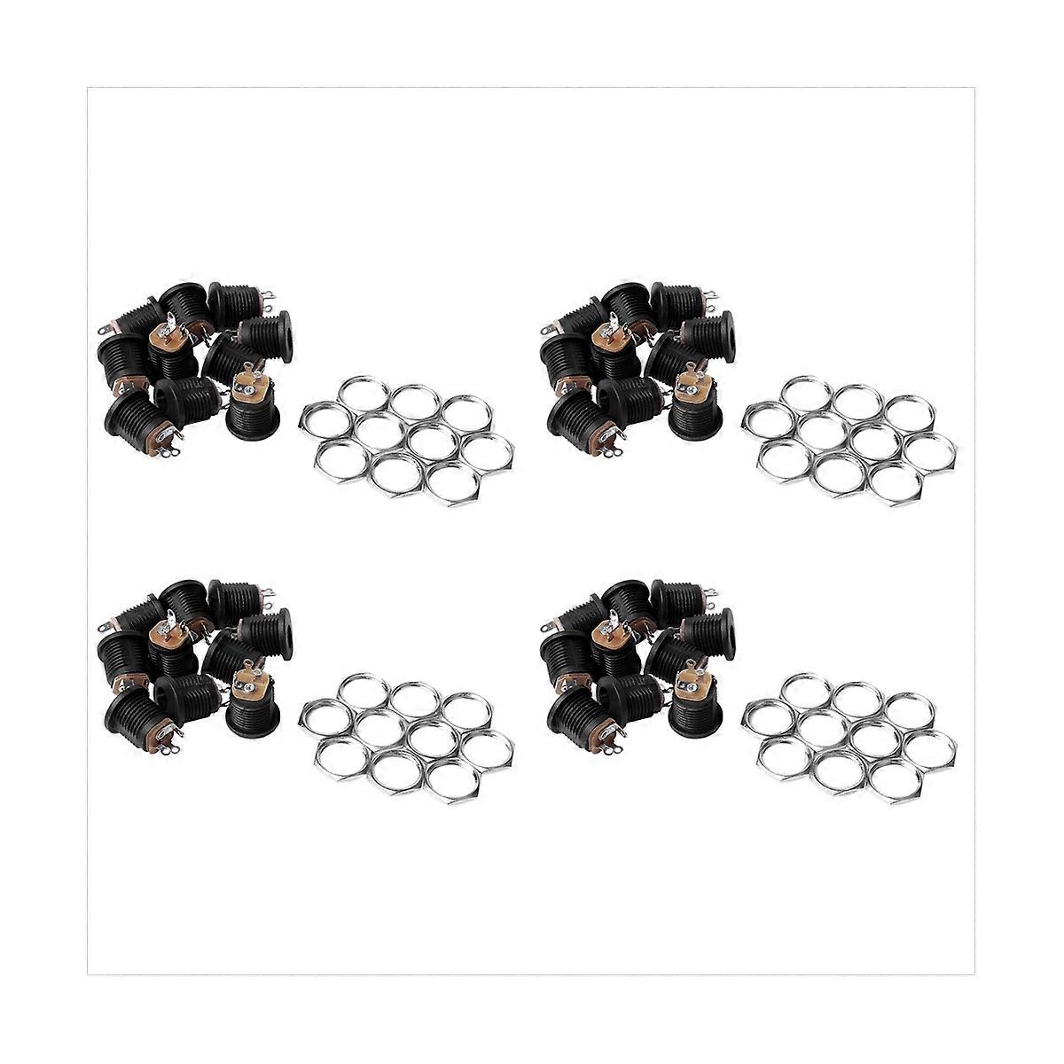 40 Pcs Panel Mount 2.1X5.5mm Power Jack DC Socket