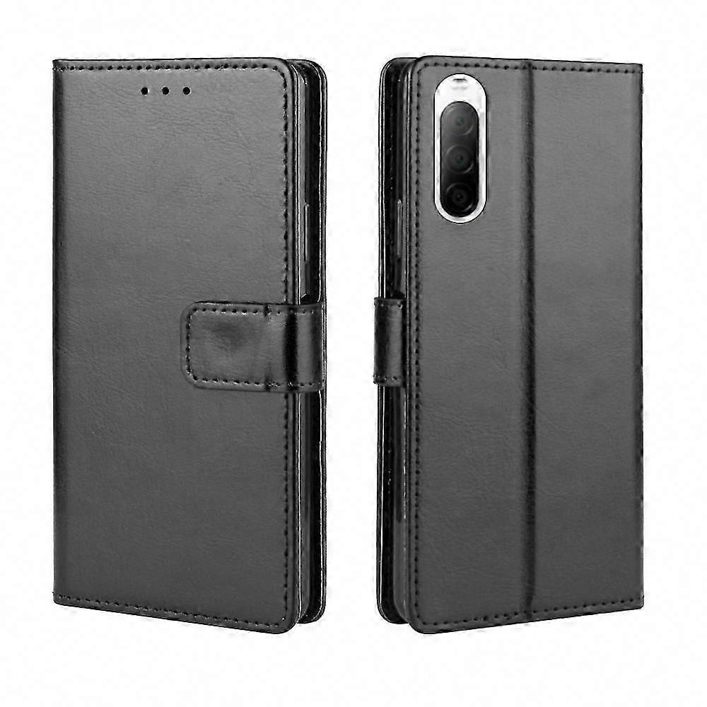 Xperia 10 II Wallet Case, PU Leather Flip Stand Cover with Card Slots & Soft TPU Interior