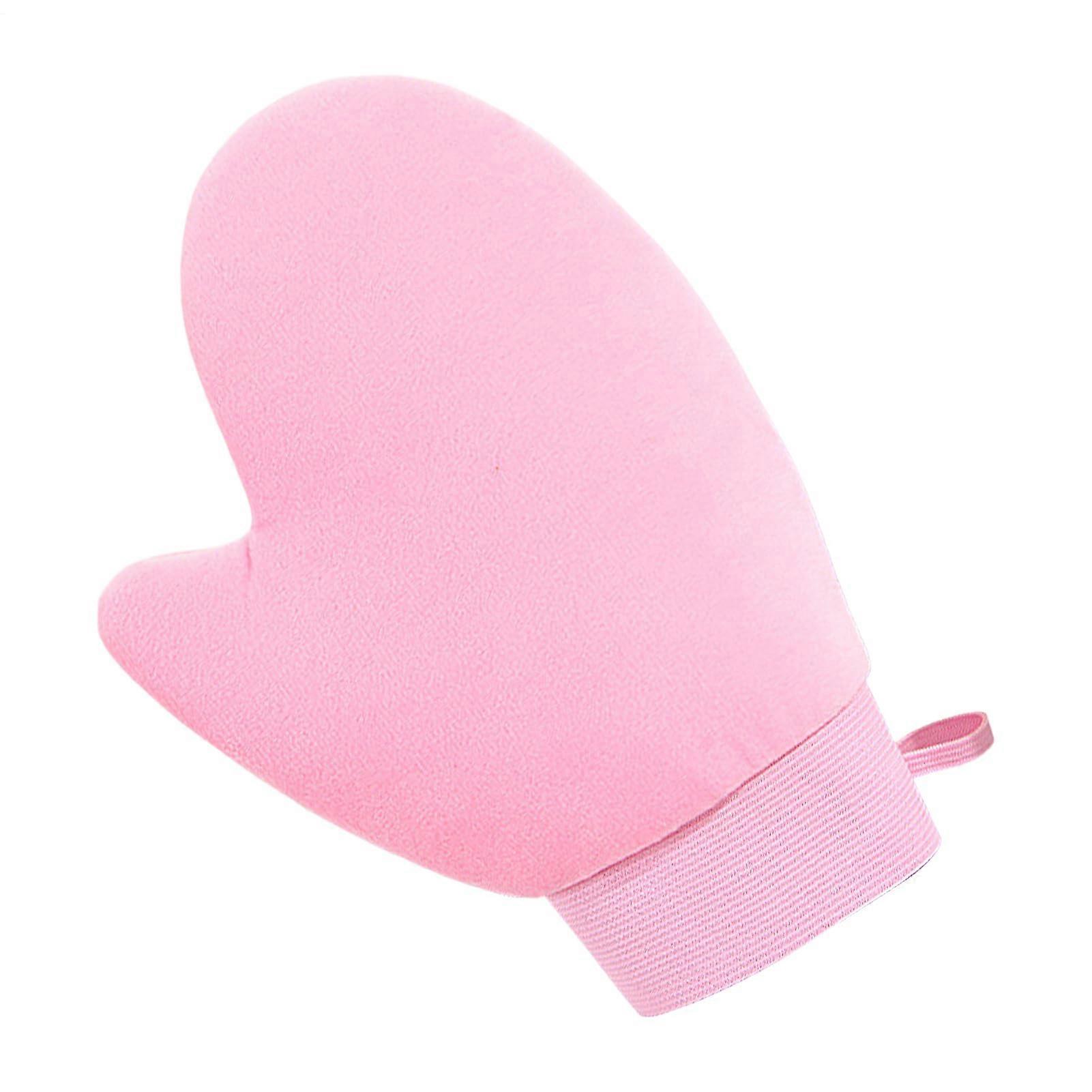 Tanning Mitt Self Tanner Applicator For Hands Face And Body Portable Soft Massage Mitt Sensitive Skin Pink