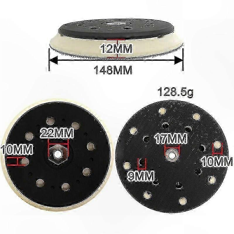 150mm Sanding Pad with 15 Holes for Eccentric Sanders-Compatible with Multiple Models
