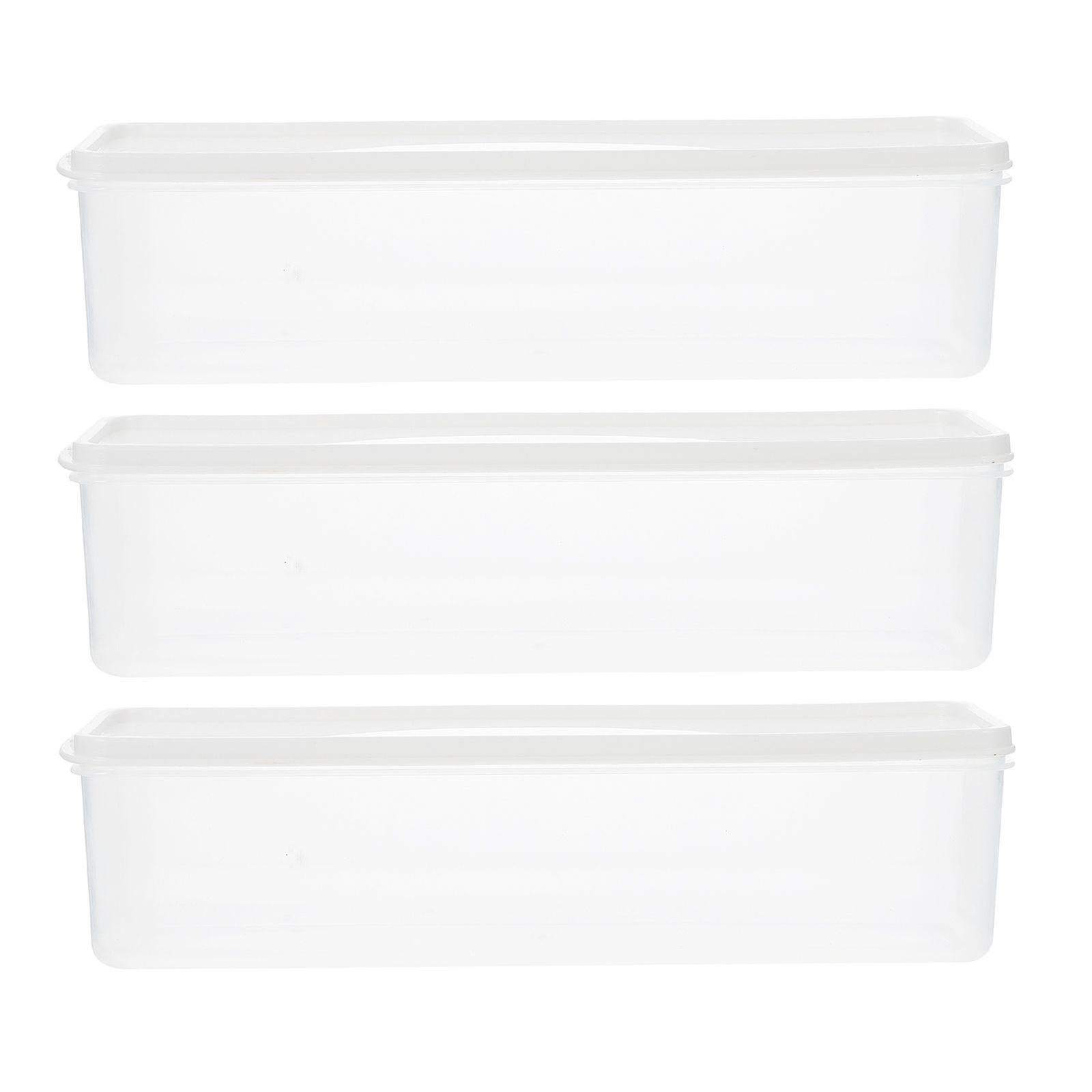 3Pcs Freezer Storage Case Noodle Storage Box with Cover Refrigerator Organizing Box