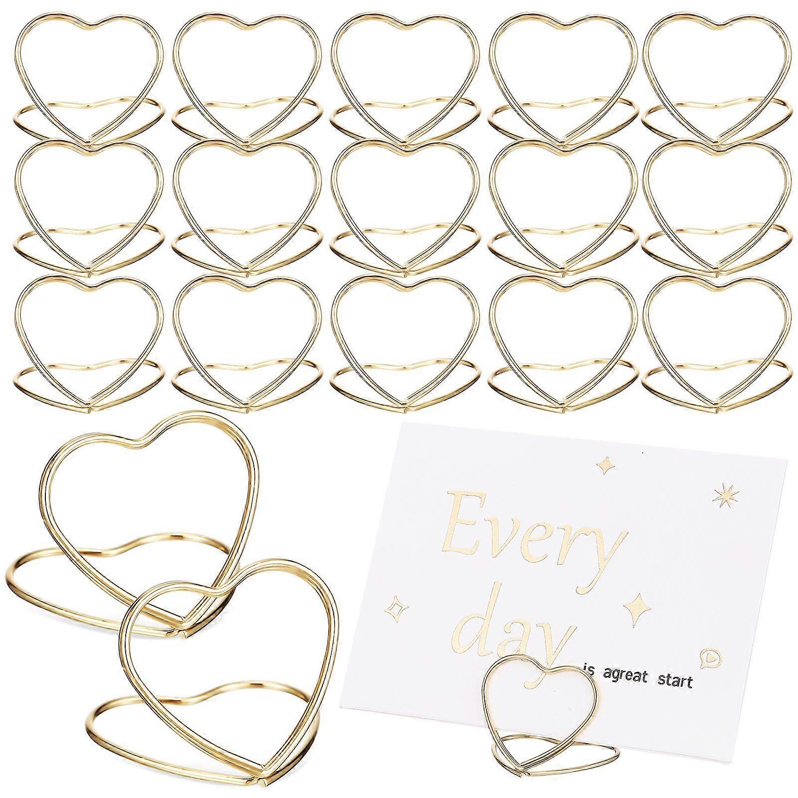 48 Pcs Clips Place Card Holders Table Number Holders Seat Card Stands Heart Table Decorations