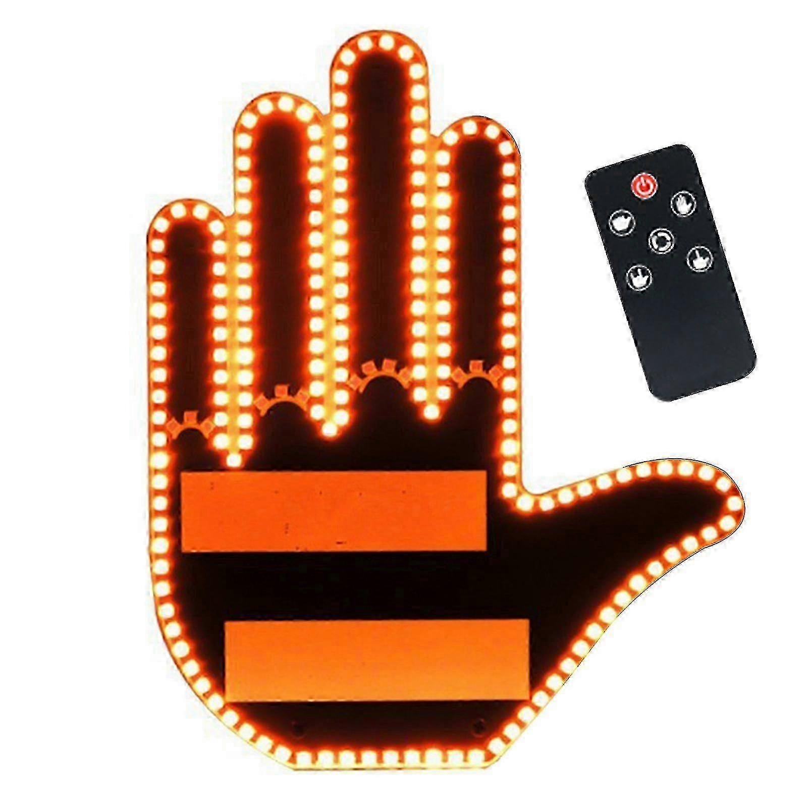 Car Gesture Tail Light LED Indicator with Remote Control Easy Install Back Window Sign Battery-powered Car Indicator Beam Car Gadget for Fun Safety