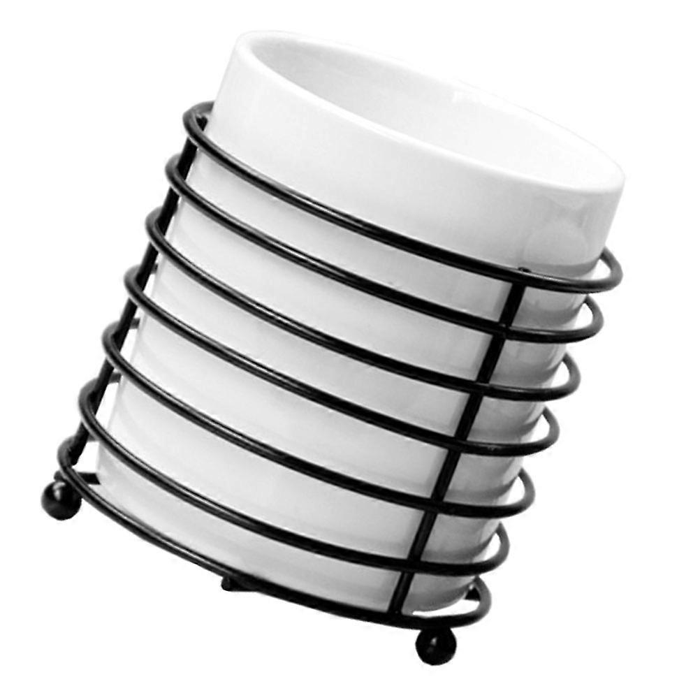 Makeup Brush Holder Ceramic Organization For Study Room 9.80X8.70X8.70CM Simple Design 1Pack