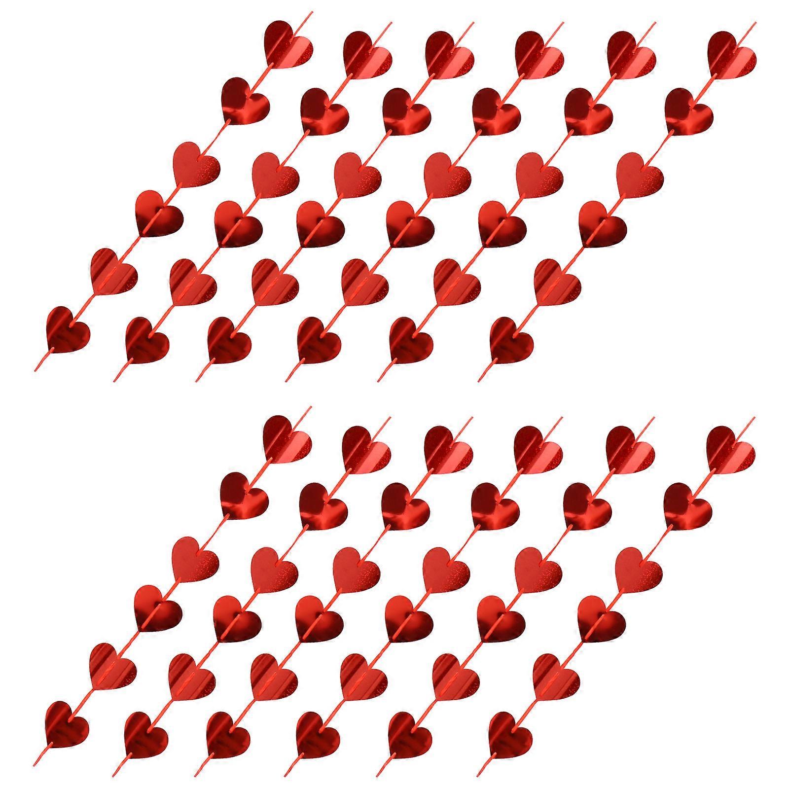 Valentine's Day Heart Shape Decor 12Pcs Sequin Pendants For Couples 200X7CM Red Enhancing Home Decor