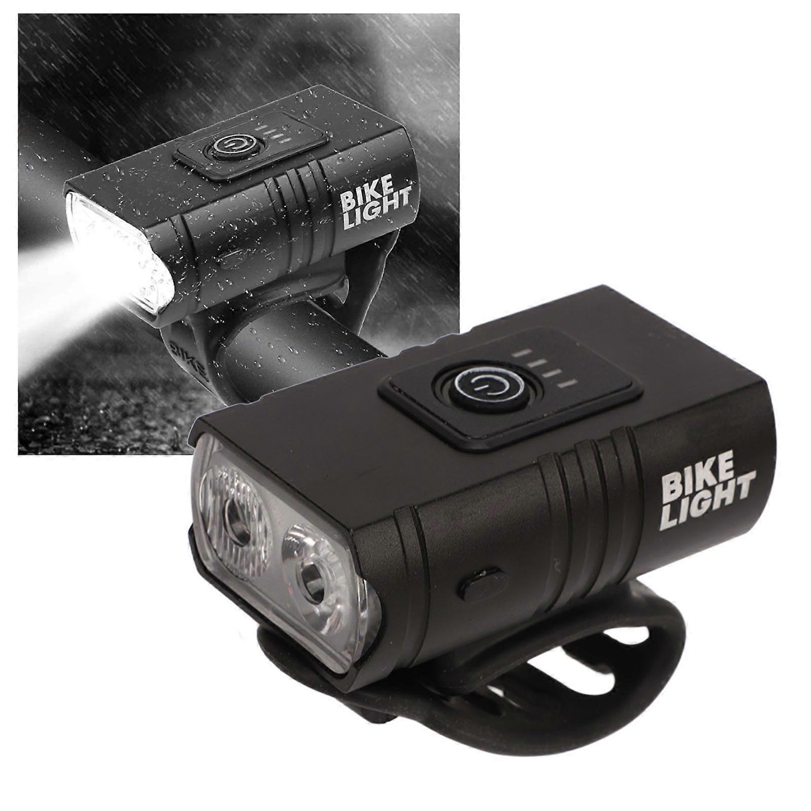 USB Rechargeable Bicycle Front Back Light Set 1200mAh Aluminum